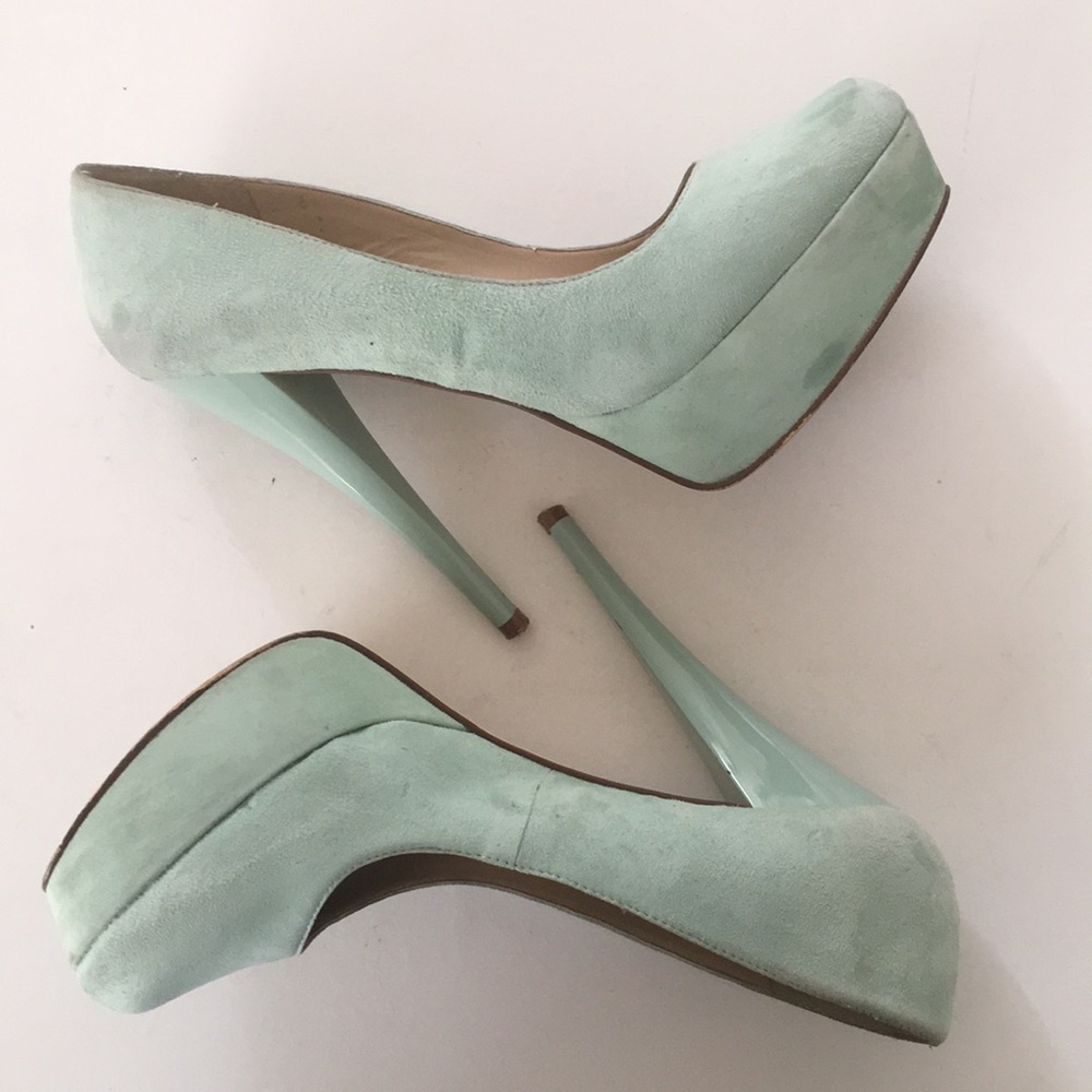 Aldo Suede Pastel Green Heels
